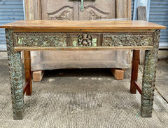 Indian Hand Carved Solid Wood Carved Console Table Indian Hand Carved Solid Wood Carved Console Table