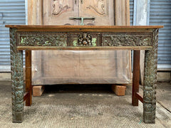 Indian Hand Carved Solid Wood Carved Console Table Indian Hand Carved Solid Wood Carved Console Table