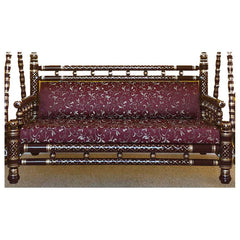 Antique Indian Hand Carved Painted Ceiling Swing Maroon Antique Indian Hand Carved Painted Ceiling Swing Maroon