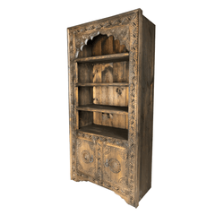 Indian Hand Carved Solid Wood Bookshelf B9 Indian Hand Carved Solid Wood Bookshelf B9