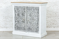 Antique Indian Floral Hand Carved Solid Wooden Vanity 97x40x93cm A088  -   Antique Indian Floral Hand Carved Solid Wooden Vanity 97x40x93cm A088  -