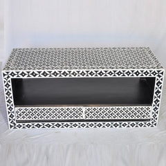Bone Inlay Star Geometrical pattern TV Unit Black Bone Inlay Star Geometrical pattern TV Unit Black