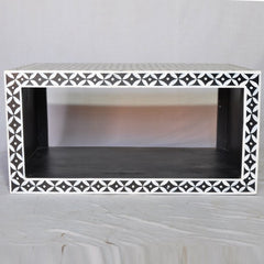 Bone inlay Star Geometrical pattern Black Coffee Table Bone inlay Star Geometrical pattern Black Coffee Table