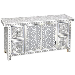 Bone Inlay 4 Drawers And 2 Door Buffet Sideboard Snowflake Grey Bone Inlay 4 Drawers And 2 Door Buffet Sideboard Snowflake Grey
