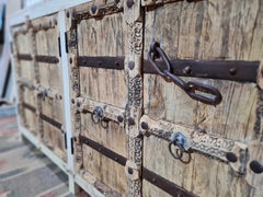 Indian Antique Old Door Solid Wood Buffet Sideboard Indian Antique Old Door Solid Wood Buffet Sideboard