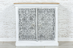Antique Indian Floral Hand Carved Solid Wooden Vanity 97x40x93cm A088  -   Antique Indian Floral Hand Carved Solid Wooden Vanity 97x40x93cm A088  -