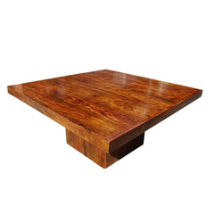 Solid Wood Square Pedestal Dining Table & Chair Set w Bench Solid Wood Square Pedestal Dining Table & Chair Set w Bench