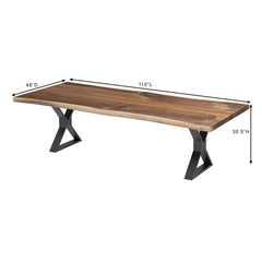 Laconia Solid Wood Handcrafted Single Slab Live Edge Dining Table Laconia Solid Wood Handcrafted Single Slab Live Edge Dining Table