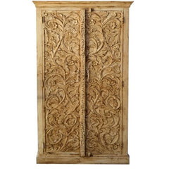 Indian Hand Carved Solid Wooden Cupboard Wardrobe D57 Indian Hand Carved Solid Wooden Cupboard Wardrobe D57