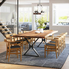Laconia Solid Wood Handcrafted Single Slab Live Edge Dining Table Laconia Solid Wood Handcrafted Single Slab Live Edge Dining Table