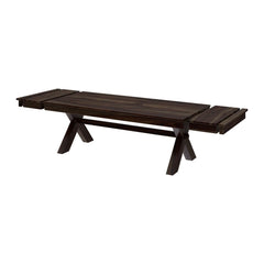 Boston Indian Solid Wood Large Farmhouse Dining Table With Extension Black Boston Indian Solid Wood Large Farmhouse Dining Table With Extension Black