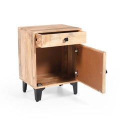 Indian Hand Carved  2-Drawer Solid Wood Bedside Table 49 Indian Hand Carved  2-Drawer Solid Wood Bedside Table 49