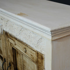 Antique Old Carved Door Sideboard White Brown Antique Old Carved Door Sideboard White Brown