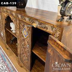 Indian Hand Carved Solid Wooden Sideboard Indian Hand Carved Solid Wooden Sideboard