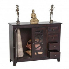 French Style Arched Glass Door Sideboard Brown 1.3m French Style Arched Glass Door Sideboard Brown 1.3m