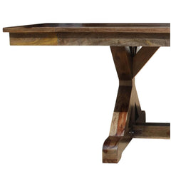 Indian Solid Wood Extendable Farmhouse Dining Table Chocolate Indian Solid Wood Extendable Farmhouse Dining Table Chocolate