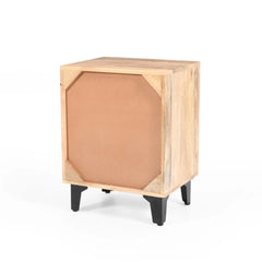 Indian Hand Carved  2-Drawer Solid Wood Bedside Table 49 Indian Hand Carved  2-Drawer Solid Wood Bedside Table 49