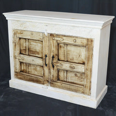 Antique Old Carved Door Sideboard White Brown Antique Old Carved Door Sideboard White Brown
