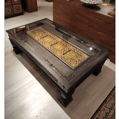 Mughal Hand Painted Solid Wood Coffee Table C29 Mughal Hand Painted Solid Wood Coffee Table C29