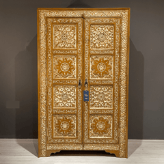 Indian Hand Carved Solid Wooden Cupboard Wardrobe D46 Indian Hand Carved Solid Wooden Cupboard Wardrobe D46