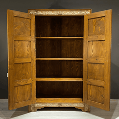 Indian Hand Carved Solid Wooden Cupboard Wardrobe D46 Indian Hand Carved Solid Wooden Cupboard Wardrobe D46