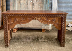 Indian Hand Carved Solid Wood Carved Console Table Indian Hand Carved Solid Wood Carved Console Table