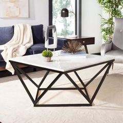 The Attic Atelier Metal and Marble Coffee Table Black The Attic Atelier Metal and Marble Coffee Table Black
