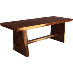 Marietta Handcrafted Suar Wood Single Slab Live Edge Dining Table Marietta Handcrafted Suar Wood Single Slab Live Edge Dining Table
