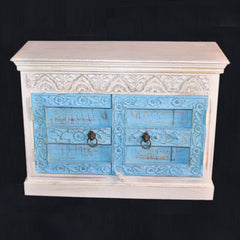Antique Indian Old Door Sideboard Blue Antique Indian Old Door Sideboard Blue