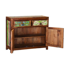 Rainbow Indian Reclaimed Wood 2 Drawer Rustic Small Buffet Cabinet Rainbow Indian Reclaimed Wood 2 Drawer Rustic Small Buffet Cabinet