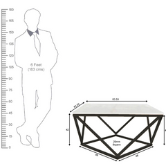 The Attic Atelier Metal and Marble Coffee Table Black The Attic Atelier Metal and Marble Coffee Table Black