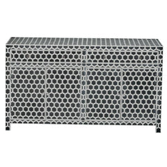 Bone Inlay Wooden Honeycomb 2 Drawer & 4 Door Sideboard Black And White Bone Inlay Wooden Honeycomb 2 Drawer & 4 Door Sideboard Black And White