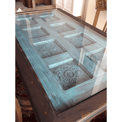 Antique Indian Old Door Solid Wood Dining Table 01 Antique Indian Old Door Solid Wood Dining Table 01