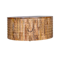 Hand Carved Solid Wood Round Coffee Table With Storage C1 Hand Carved Solid Wood Round Coffee Table With Storage C1