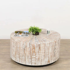 Handmade Indian Hand Carved Solid Hard Wood Coffee Table Whitewash Handmade Indian Hand Carved Solid Hard Wood Coffee Table Whitewash