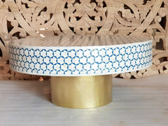Indian Real Bone Inlay Round Handmade Coffee Table White & Blue 90 x 90 x 40 cm Indian Real Bone Inlay Round Handmade Coffee Table White & Blue 90 x 90 x 40 cm