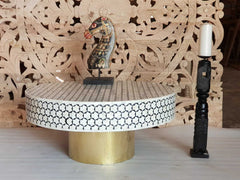 Indian Real Bone Inlay Round Handmade Coffee Table White & Blue 90 x 90 x 40 cm Indian Real Bone Inlay Round Handmade Coffee Table White & Blue 90 x 90 x 40 cm