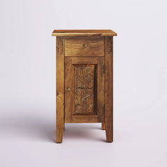 Indian Hand Carved Solid Wooden Bedside Table 58 Indian Hand Carved Solid Wooden Bedside Table 58