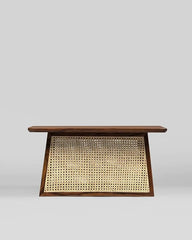 Rattan Elegance Series Solid Mango Wood Rectangular Centre Table with Cane Work Rattan Elegance Series Solid Mango Wood Rectangular Centre Table with Cane Work