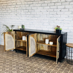 Handmade Indian Hand Carved Solid Hard Wood Sideboard Handmade Indian Hand Carved Solid Hard Wood Sideboard