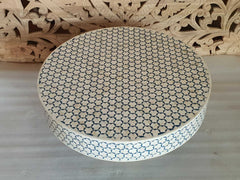 Indian Real Bone Inlay Round Handmade Coffee Table White & Blue 90 x 90 x 40 cm Indian Real Bone Inlay Round Handmade Coffee Table White & Blue 90 x 90 x 40 cm