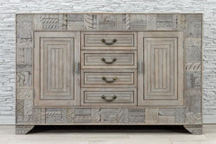 Indian Hand Carved Solid Wood 2 Door 4 Drawers Sideboard Grey 17 Indian Hand Carved Solid Wood 2 Door 4 Drawers Sideboard Grey 17