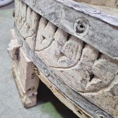 Indian Antique Carved Solid Wooden Grinder Coffee Table 90x90x15cm Indian Antique Carved Solid Wooden Grinder Coffee Table 90x90x15cm
