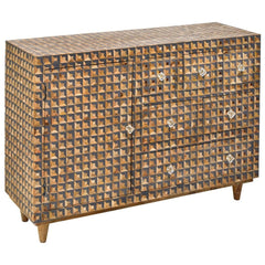 Bone Inlay Solid Wood Buffet Sideboard With 6 Drawers Bone Inlay Solid Wood Buffet Sideboard With 6 Drawers