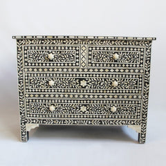 Maaya Bone Inlay Chest Sideboard Black and White Floral L Maaya Bone Inlay Chest Sideboard Black and White Floral L