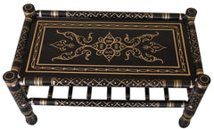 Heritage Indian Hand Carved Painted Coffee Table Black Heritage Indian Hand Carved Painted Coffee Table Black