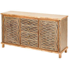 Bone Inlay Rombos Pattern 4 Drawer 2 Door Sideboard Cabinet Sepia Bone Inlay Rombos Pattern 4 Drawer 2 Door Sideboard Cabinet Sepia