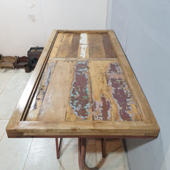 Indian Handmade Carved Wooden and Metal Bar Counter With Natural Top 200x90x97Cm Indian Handmade Carved Wooden and Metal Bar Counter With Natural Top 200x90x97Cm