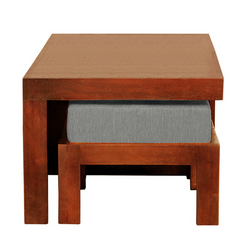 The Attic Florence Solid Wood Set of Coffee Table Teak The Attic Florence Solid Wood Set of Coffee Table Teak