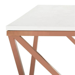 The Attic Atelier Metal and Marble Coffee Table Copper The Attic Atelier Metal and Marble Coffee Table Copper